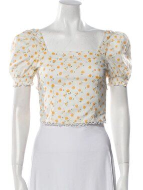 Petite Studio Emily Cotton Top - Daisy Print XS / White